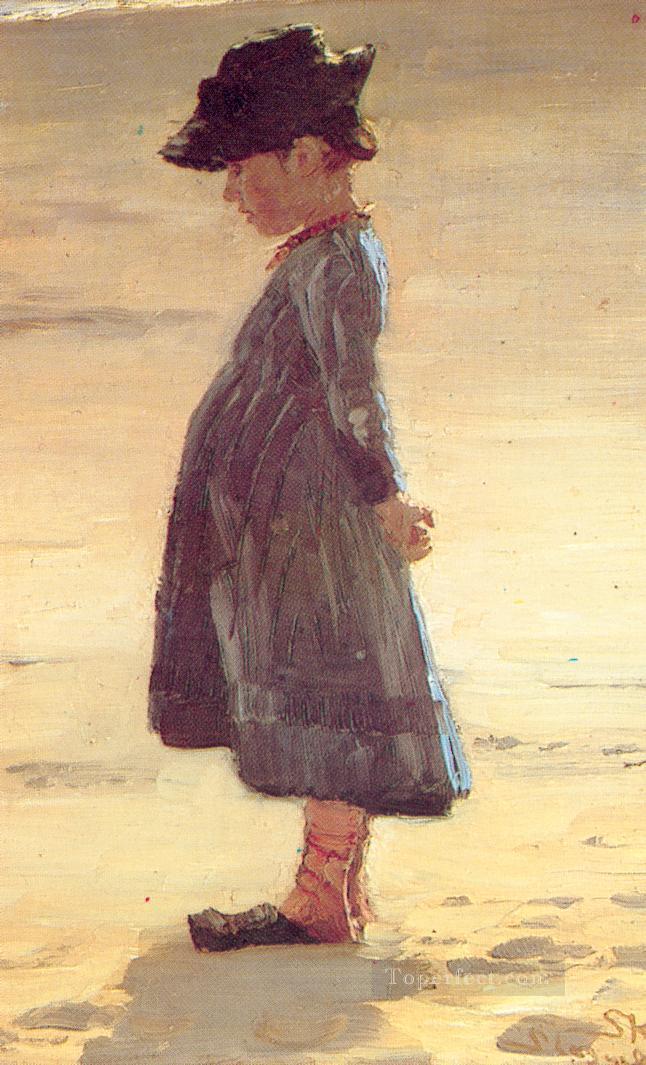 Nina en la playa 1884 Peder Severin Kroyer Oil Paintings